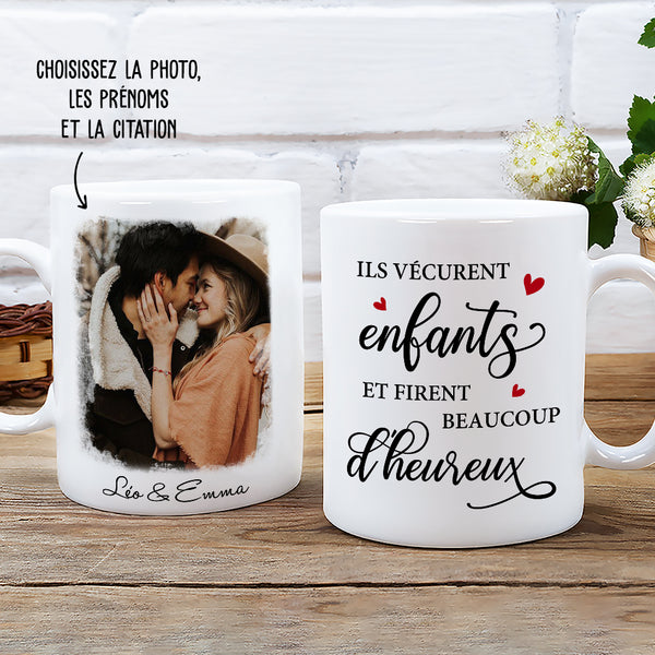 Mug Personnalisé - Amour De Ma Vie, Mug Couple, Cadeau Couple Personnalisé  - TESCADEAUX