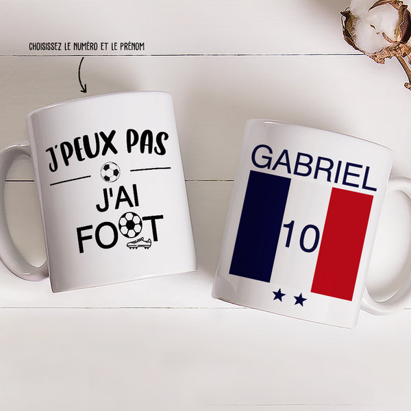 Mug Personnalisé - J'Peux Pas J'ai Foot, Cadeau Homme Foot