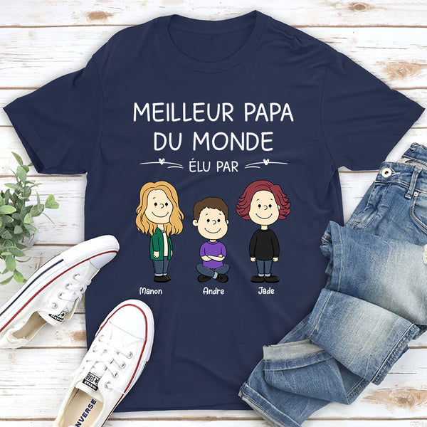 T Shirt Personnalis Meilleur Papa Du Monde TESCADEAUX