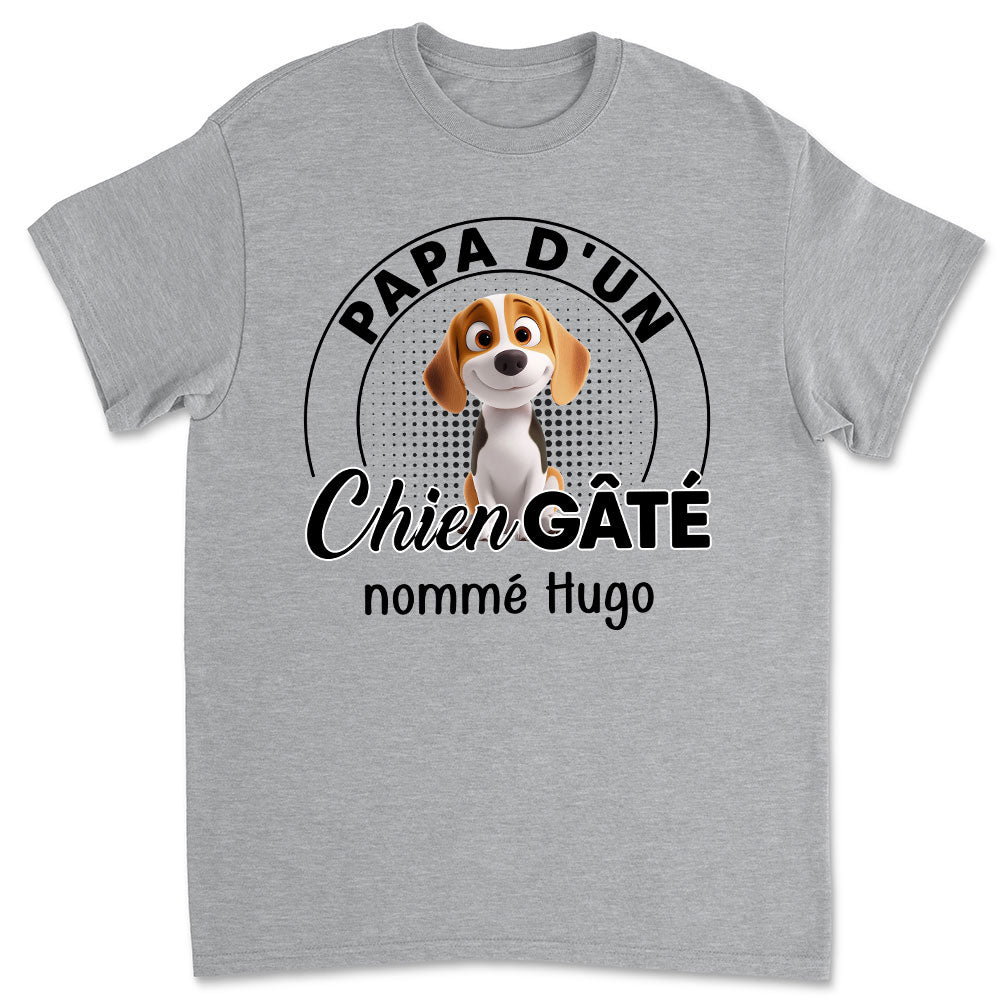 T-shirt Unisex Personnalisé - Chien Pourri Gâté Chibi Cartoon Ver 2