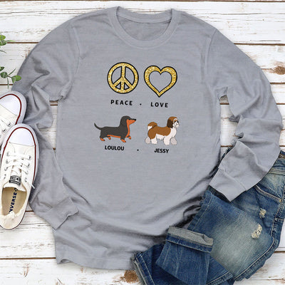 T-Shirt Personnalisé Manches Longues - Peace Love Dog 2
