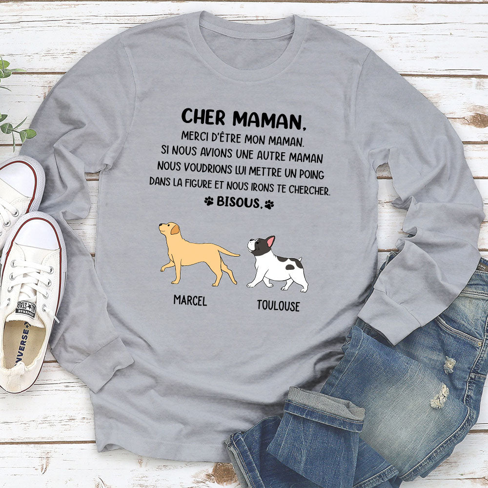 T-Shirt Personnalisé Manches Longues - Cher Maman Bisous