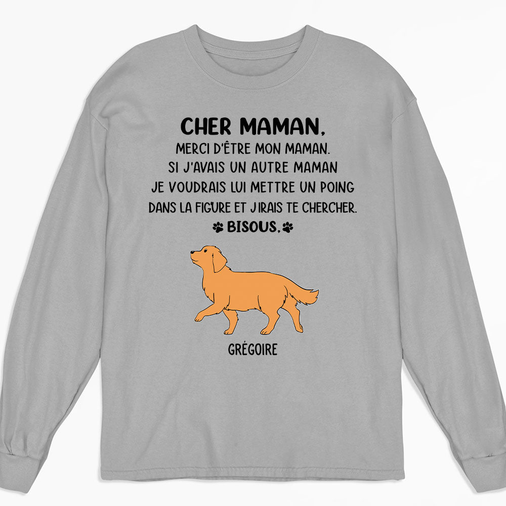T-Shirt Personnalisé Manches Longues - Cher Maman Bisous