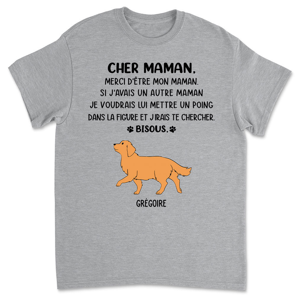 T-shirt Unisex Personnalisé - Cher Maman Bisous