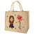 Sac En Jute Personnalisé  - Charme De Fille Fleurie En Dessin Animé