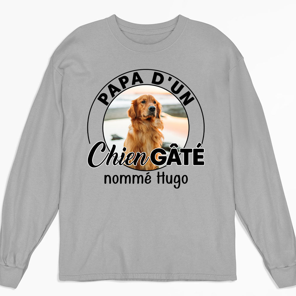 T-Shirt Personnalisé Manches Longues - Chien Pourri Gâté Chibi Cartoon Ver Photo 2