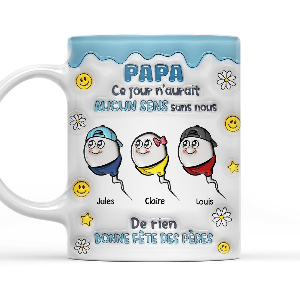 Mug Personnalisé Effet 3D Gonflé - Ce Jour Existe Grâce À Nous