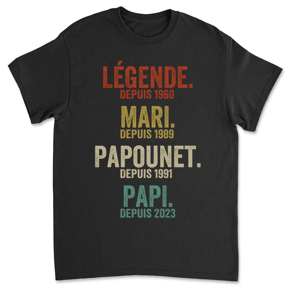 Légende Mari Papa Papi - T-shirt Personnalisé