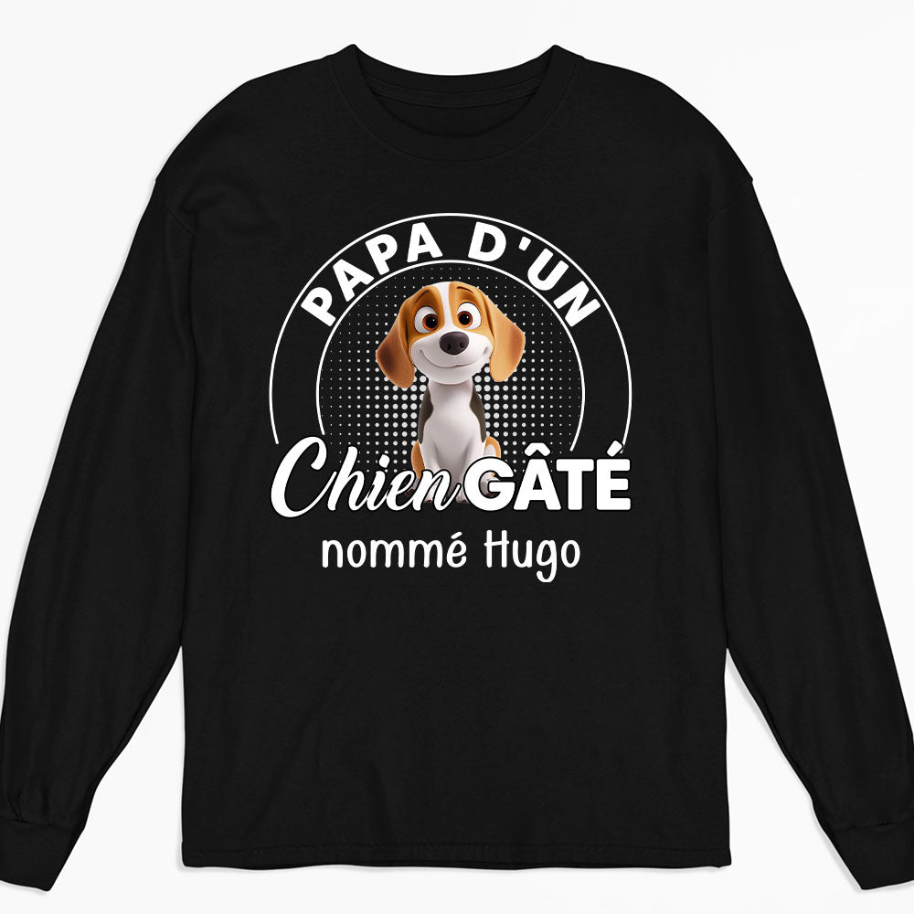 T-Shirt Personnalisé Manches Longues - Chien Pourri Gâté Chibi Cartoon Ver 1