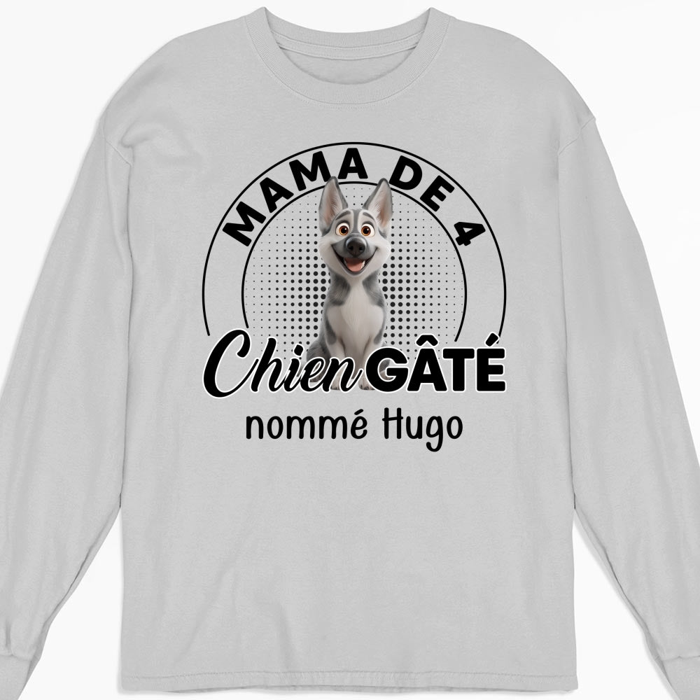 T-Shirt Personnalisé Manches Longues - Chien Pourri Gâté Chibi Cartoon Ver 2