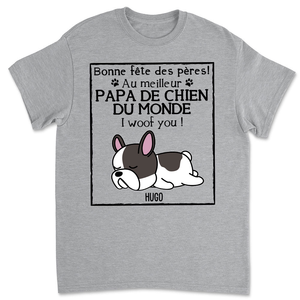 T-shirt Unisexe Personnalisé - Ouaf Meilleur Papa de Chien