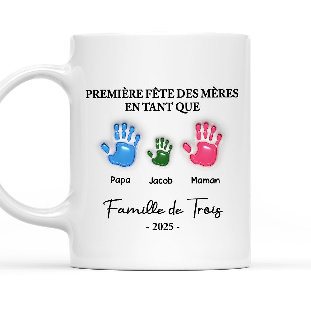 Mug Personnalisé Effet 3D Gonflé - Famille de Trois