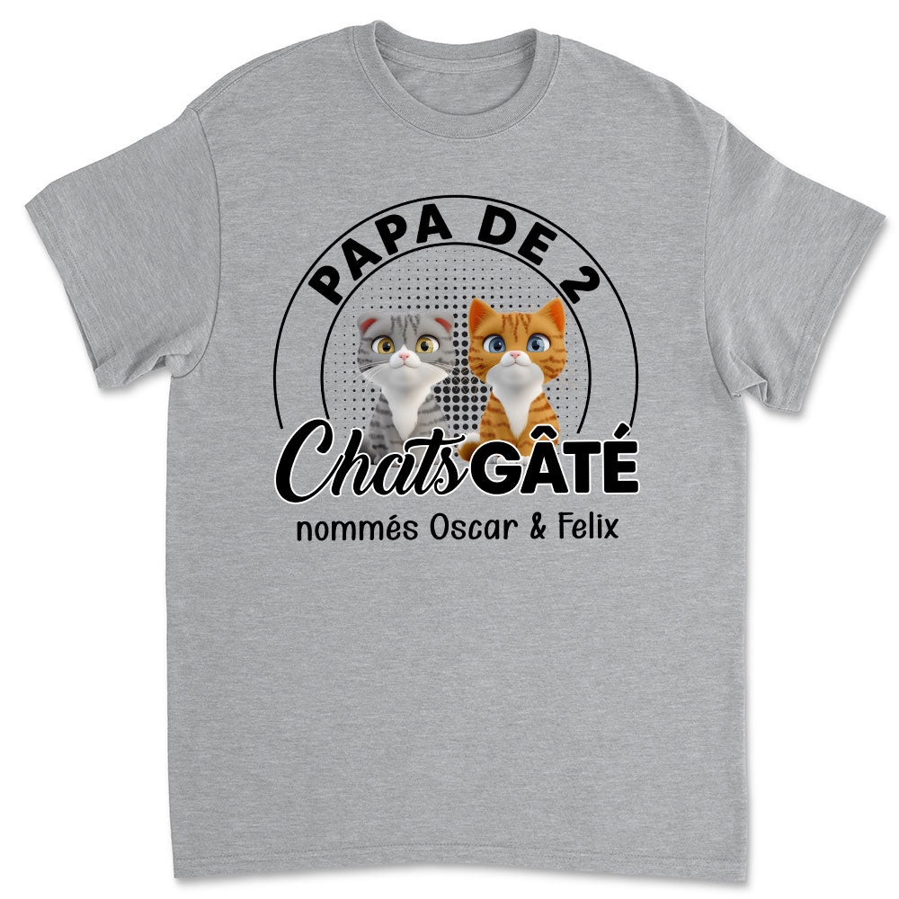 T-shirt Unisex Personnalisé - Chat Pourri Gâté Chibi Cartoon Ver 2