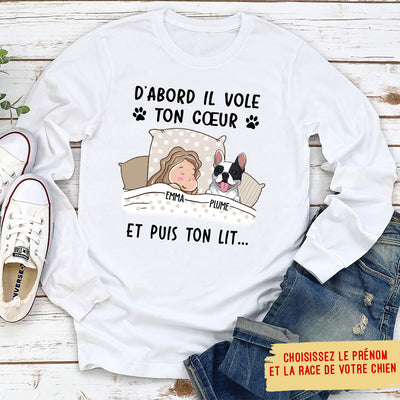 T-Shirt Personnalisé Manches Longues - Ton Coeur Puis Ton Lit