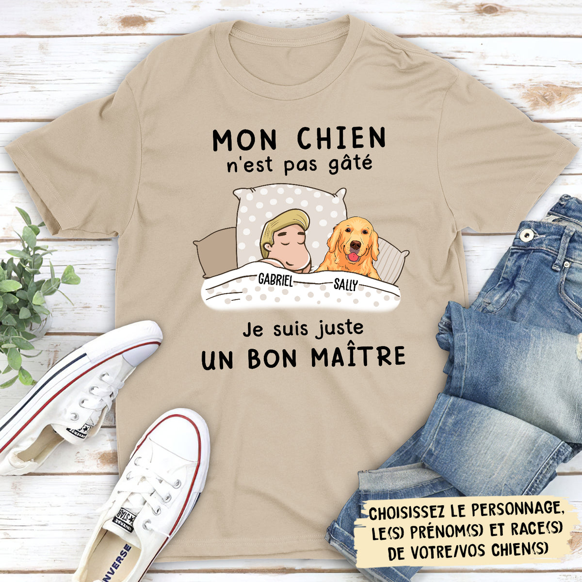 T-shirt Unisex Personnalisé - Mon Chien N‘Est Pas Gâté