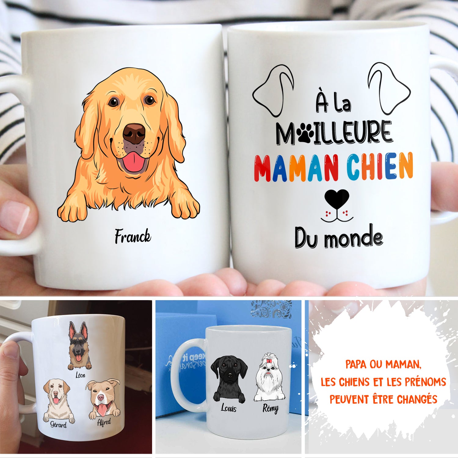 Mug Personnalisé - Maman/Papa Chien