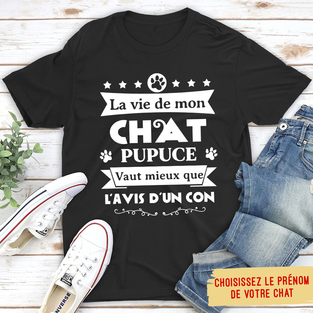 T shirt Unisex Personnalis La Vie De Mon Chat TESCADEAUX