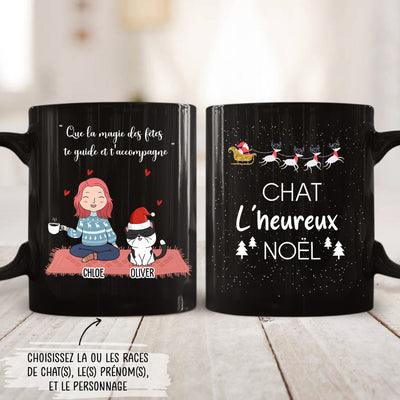 Mug Personnalisé - Chat L‘Heureux Noël, Que La Magie Des Fêtes Te Guide