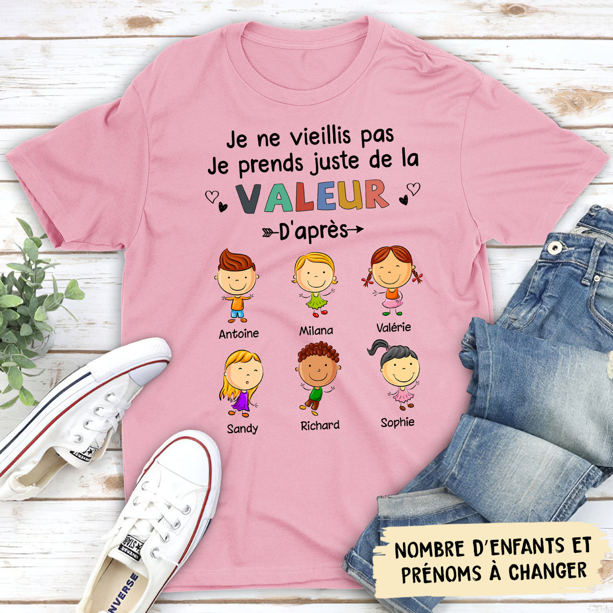 T-shirt Unisex Personnalisé - Je Prends Juste De La Valeur D‘Après Mes Petits