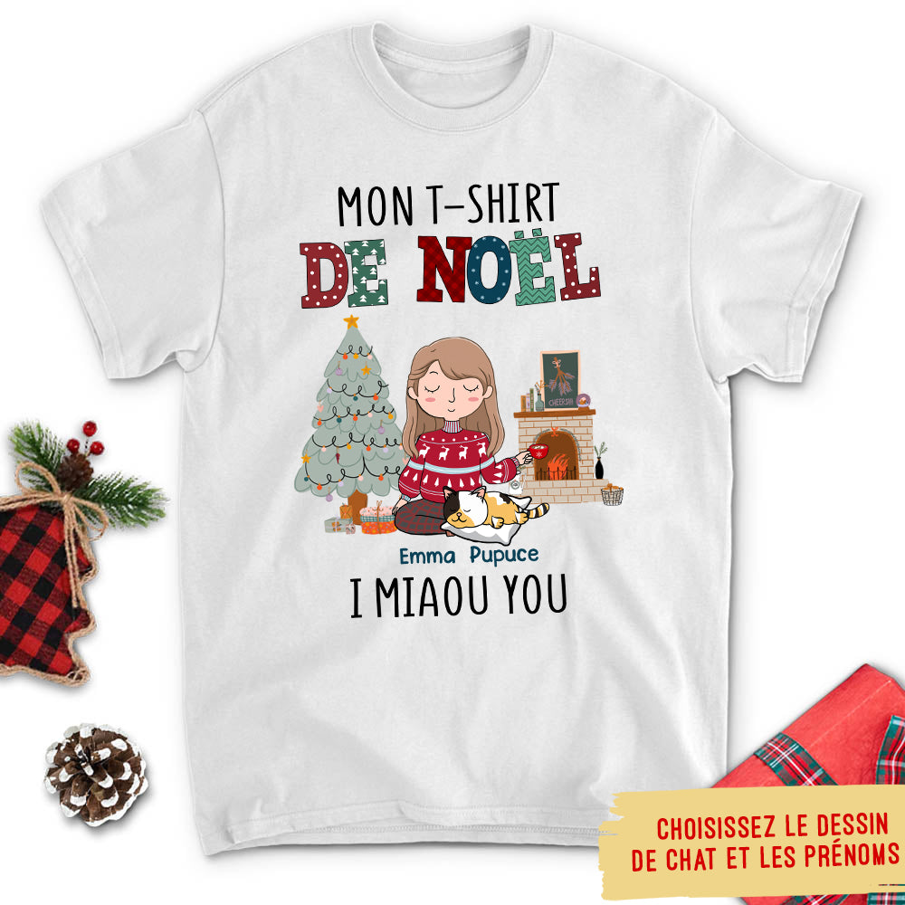 T-shirt Unisex Personnalisé - Joyeux Miaou Noël