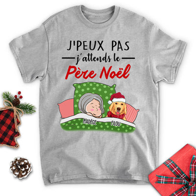 T-shirt Unisex Personnalisé - J‘Peux Pas J’attends Le Père Noël - Chien