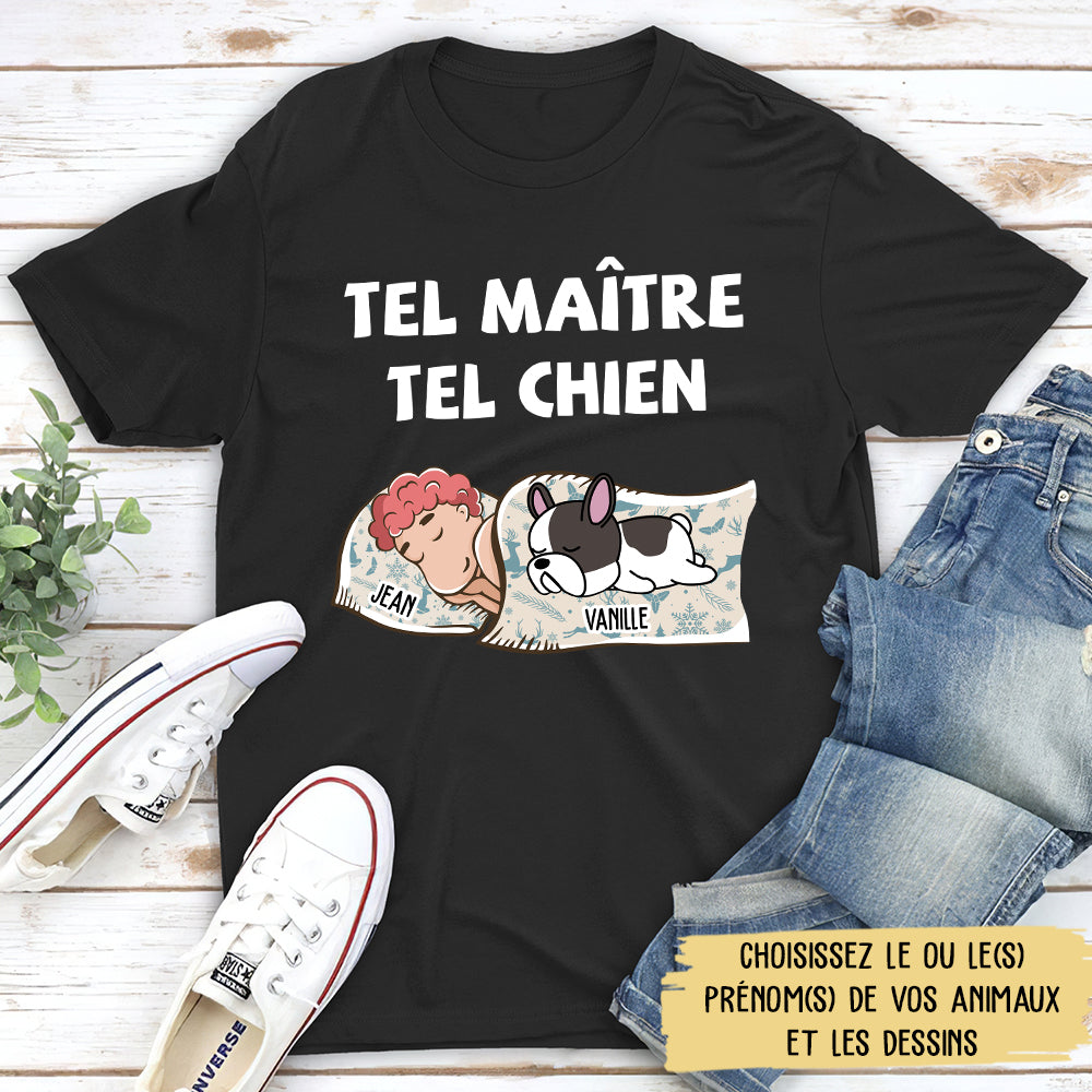 T-shirt Unisex Personnalisé - Tel Maître Tel Chien En Hiver