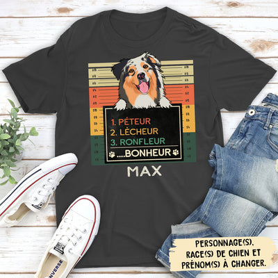 T-shirt Unisex Personnalisé - Chien Ronfleur Du Bonheur