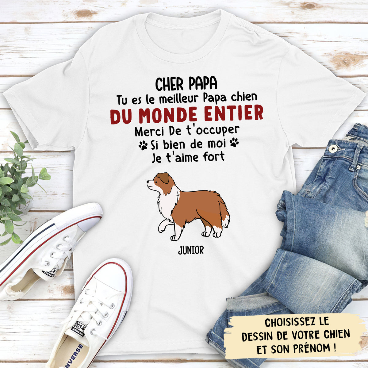 T-shirt Unisex Personnalisé - Merci Papa Maman Pour Tout (version 2)