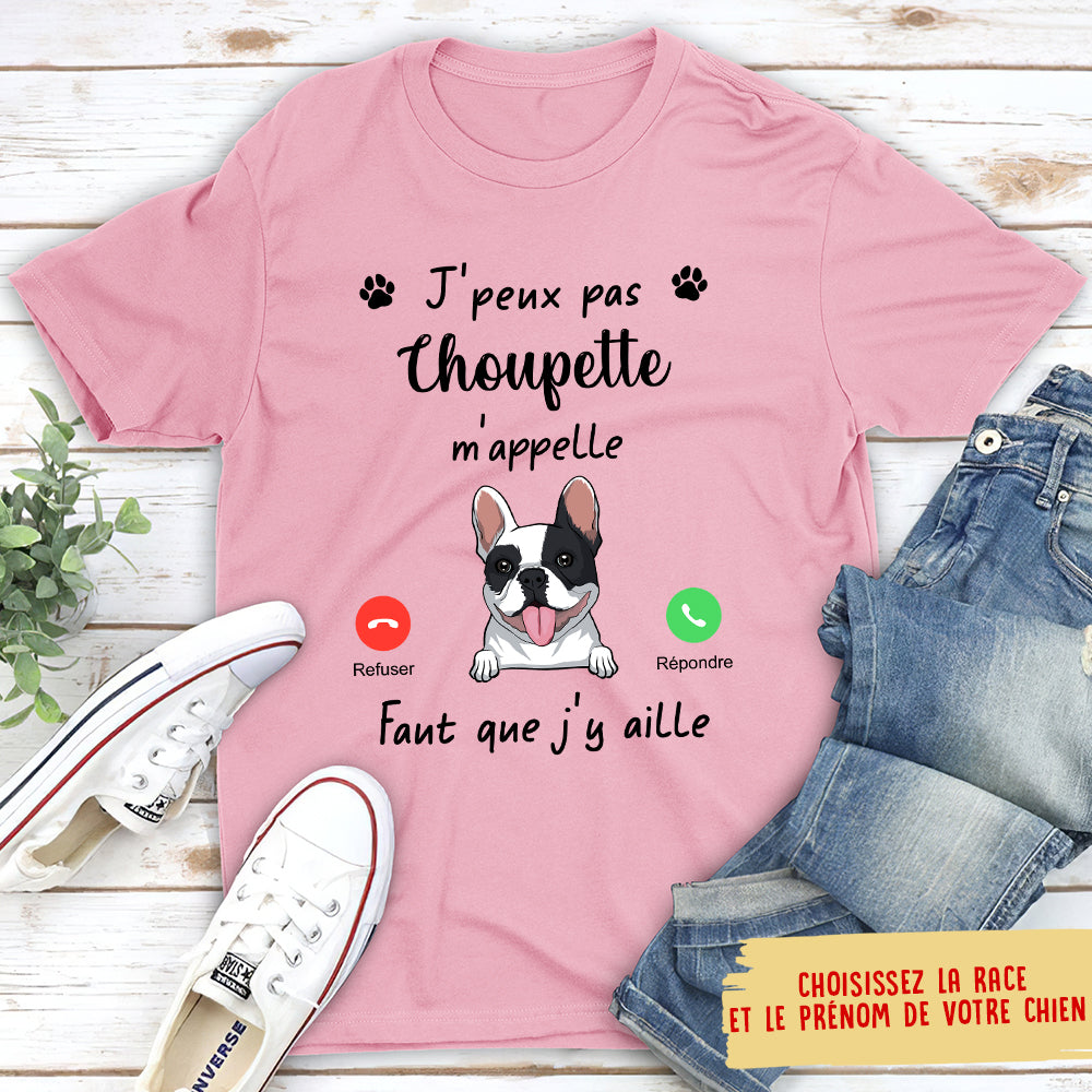 T shirt Unisex Personnalis Mon Chien M Appelle TESCADEAUX