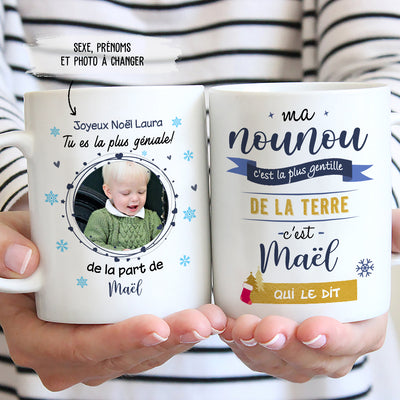 Mug Personnalisé - Joyeux Noël Marraine/Nounou/Atsem