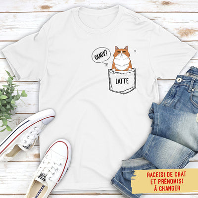 T-shirt Unisex Personnalisé - Chat Grincheux Dans Ma Poche