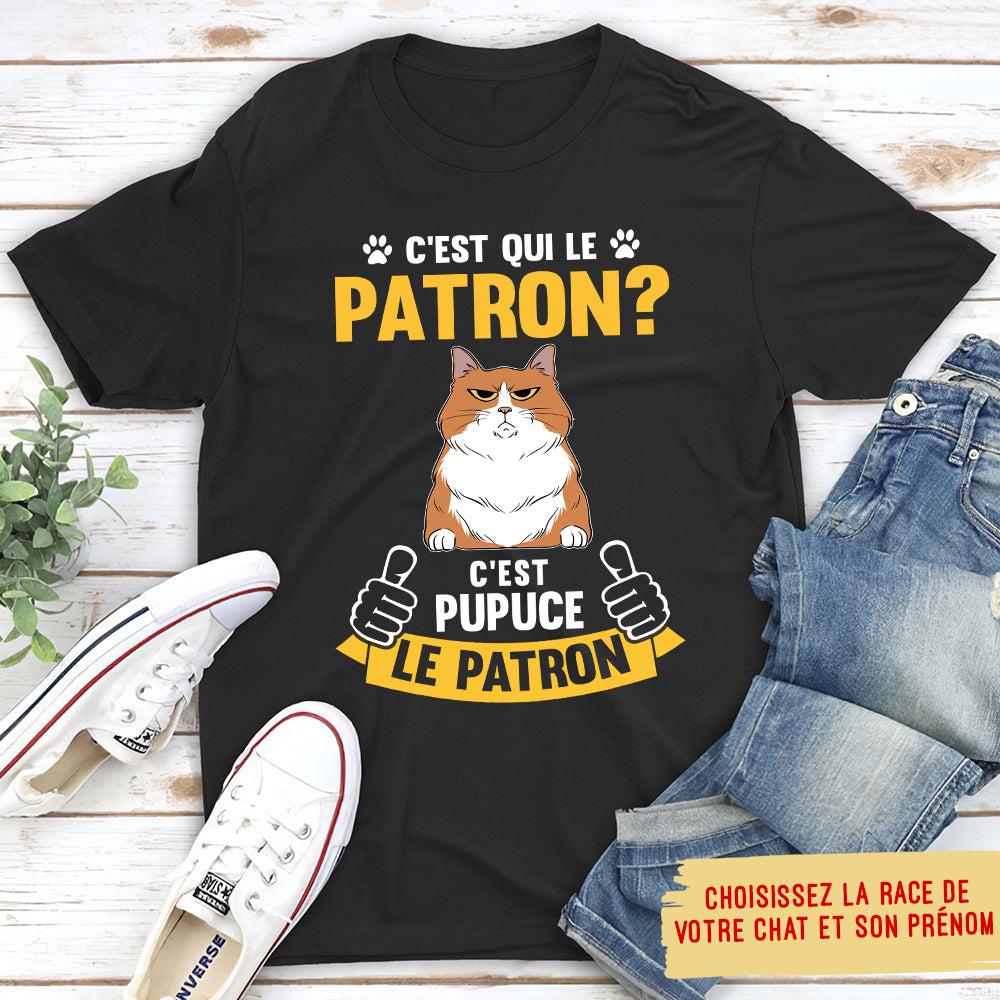 T-shirt Unisex Personnalisé - C‘Est Qui Le Patron - Chat