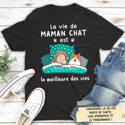 T-shirt Unisex Personnalisé - La Vie De Maman Chat