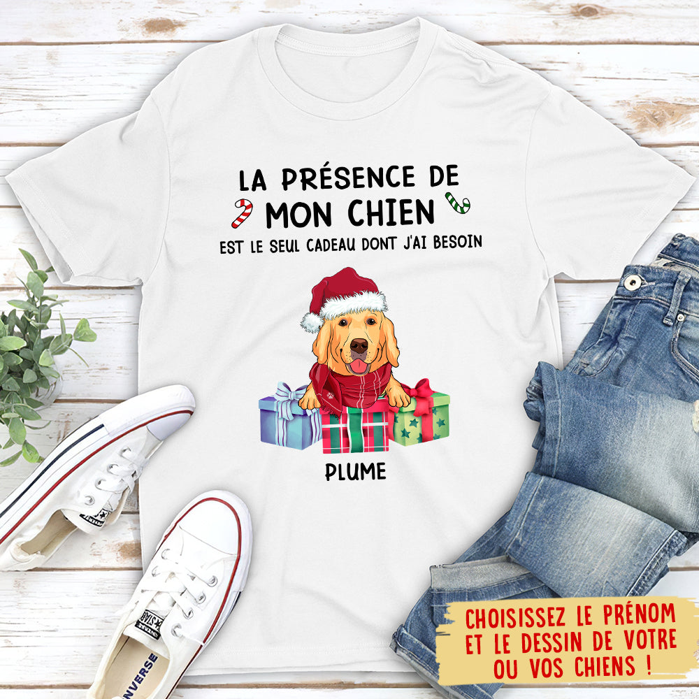 T-shirt Unisex Personnalisé - La Présence De Mon Chien