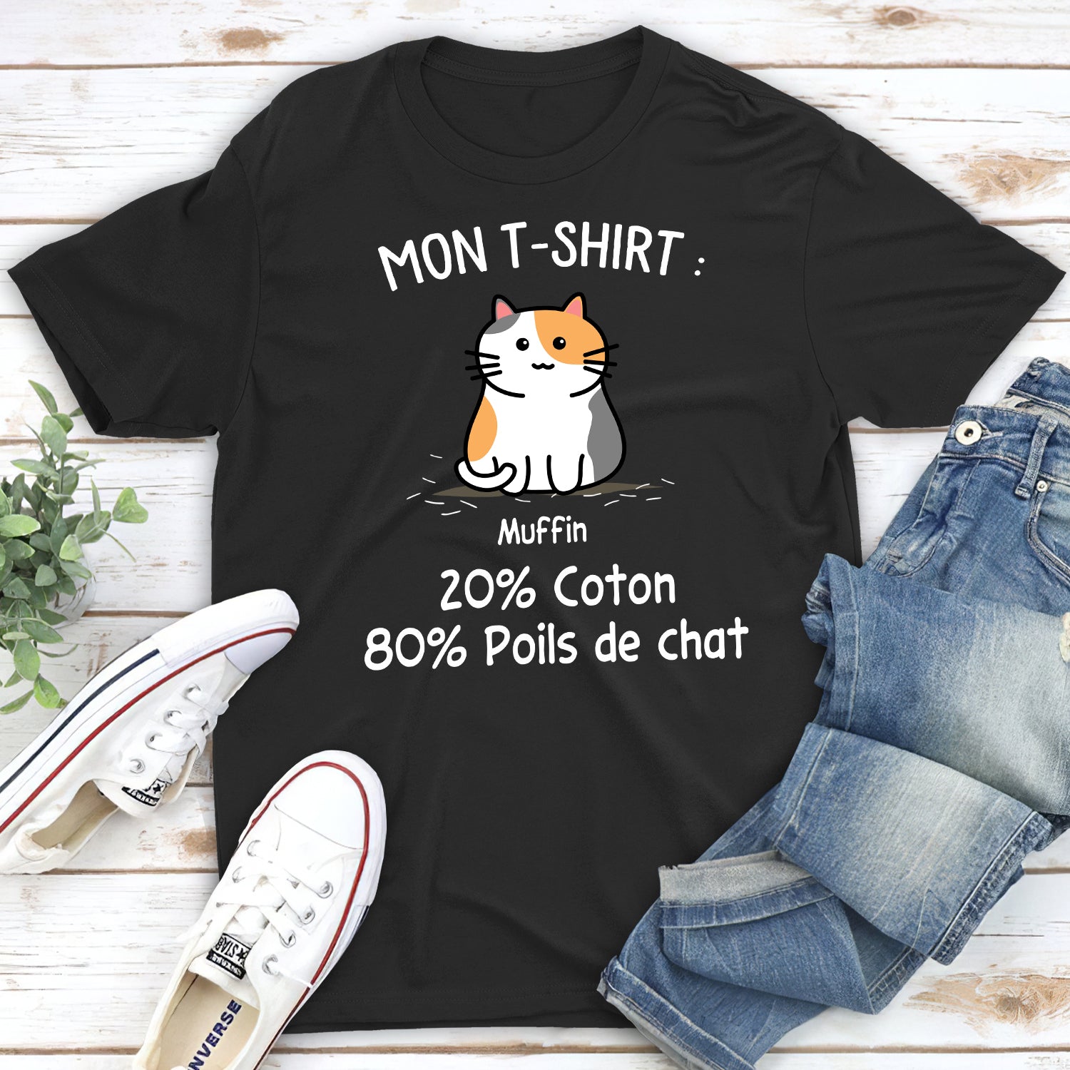 T-shirt Unisex Personnalisé - Mon T-shirt De Poils De Chat