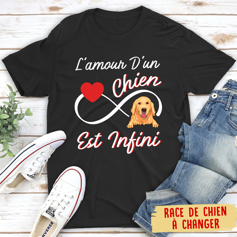 T-shirt Unisex Personnalisé - L‘Amour Infini D’un Chien
