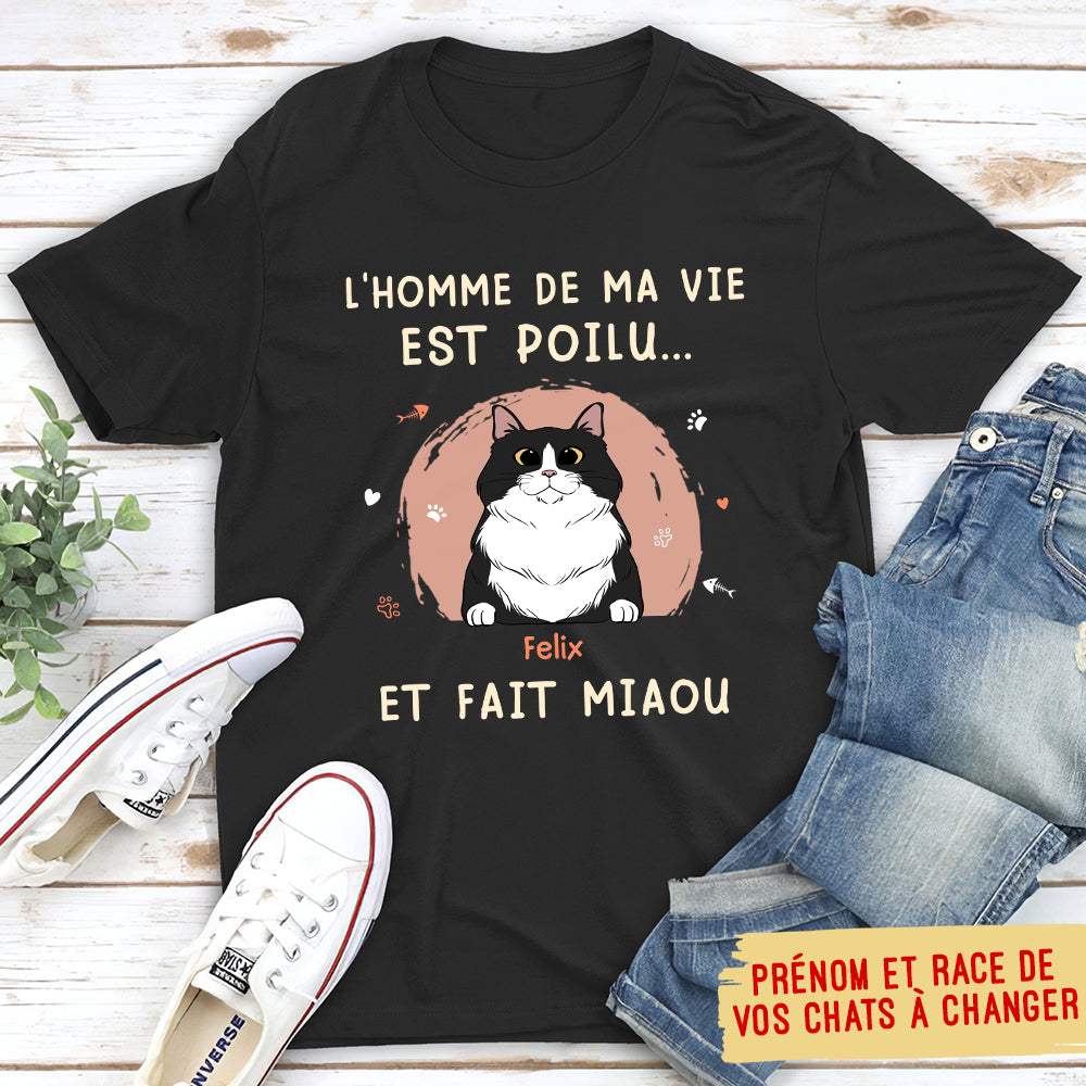 T-shirt Unisex Personnalisé - L‘Homme De Ma Vie Fait Miaou