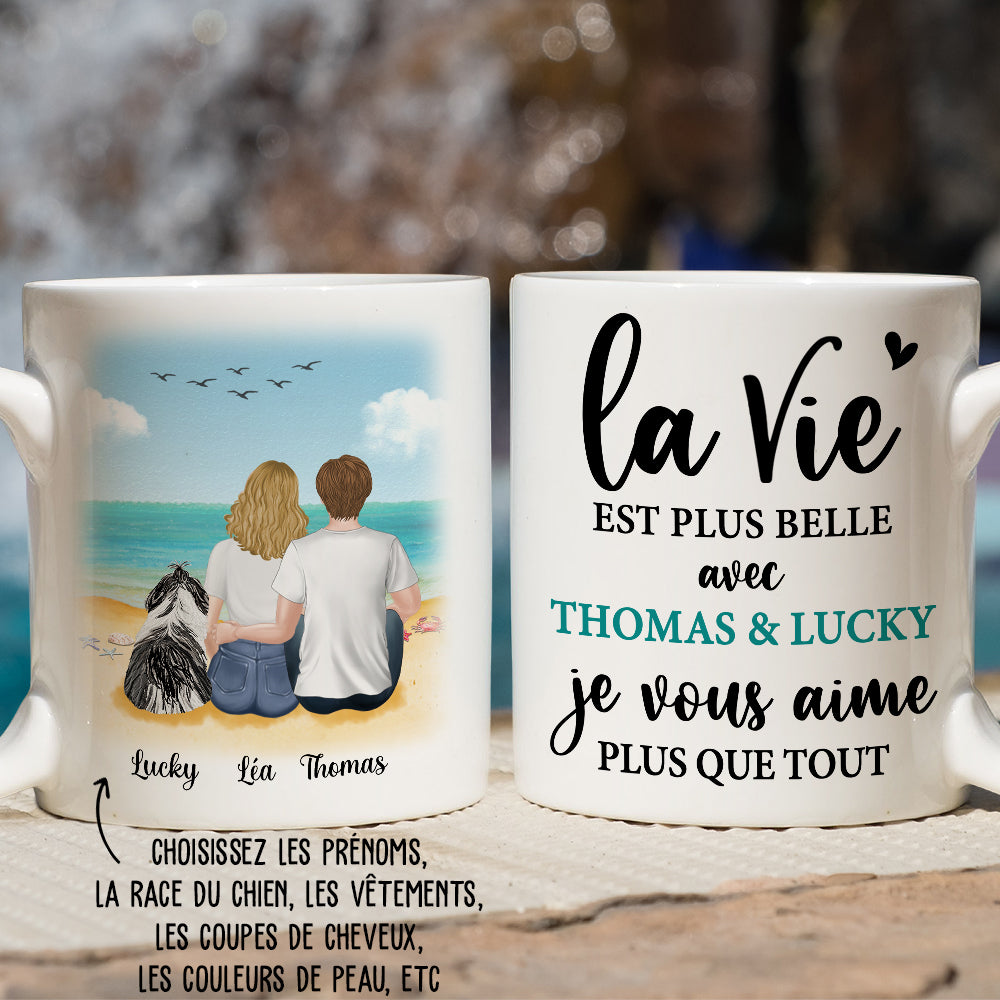 Mug Personnalisé - La Vie Est Plus Belle Avec - Couple, Cadeau Couple  Personnalisé, Mug Couple - TESCADEAUX