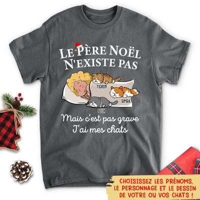 T-shirt Unisex Personnalisé - Le Père Noël N‘Existe Pas - Chat
