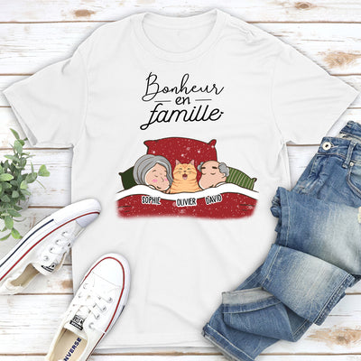 T-shirt Unisex Personnalisé - Bonheur En Famille - Version De Chat