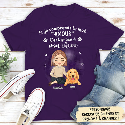 T-shirt Unisex Personnalisé - C‘est Grâce À Mon Chien