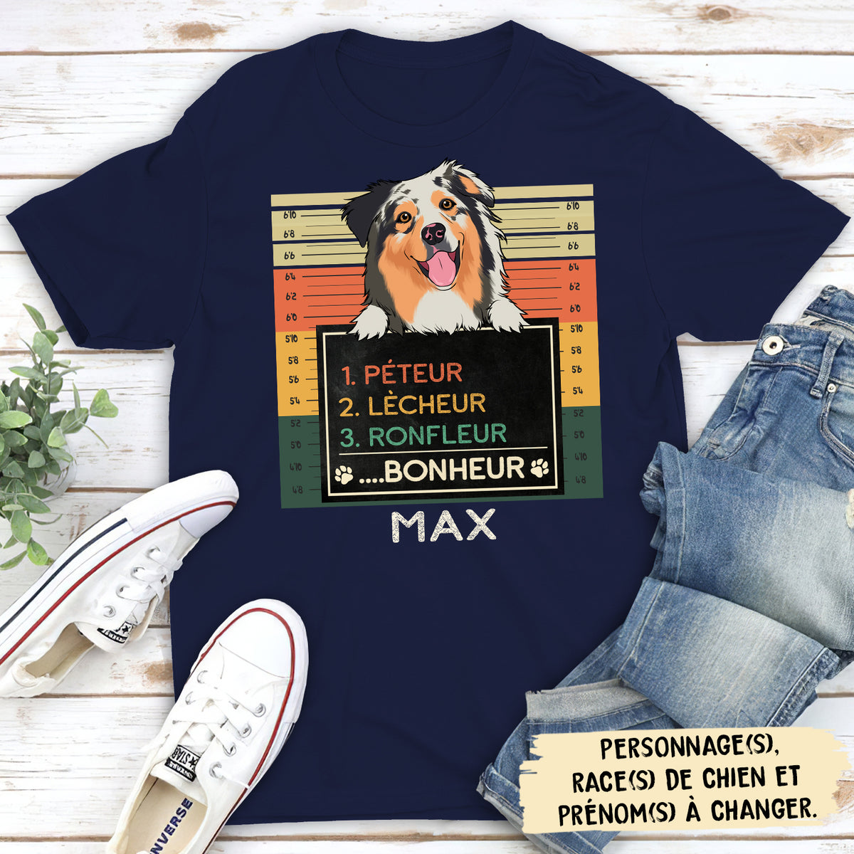 T-shirt Unisex Personnalisé - Chien Ronfleur Du Bonheur