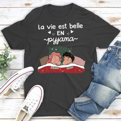 T-Shirt Personnalisé - La Vie Est Belle En Pyjama