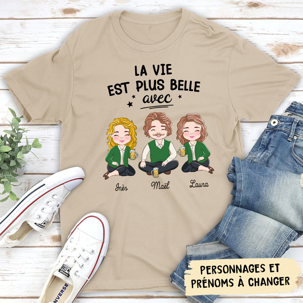 T-Shirt Personnalisé - La Vie Est Plus Belle Avec Mes Collègues