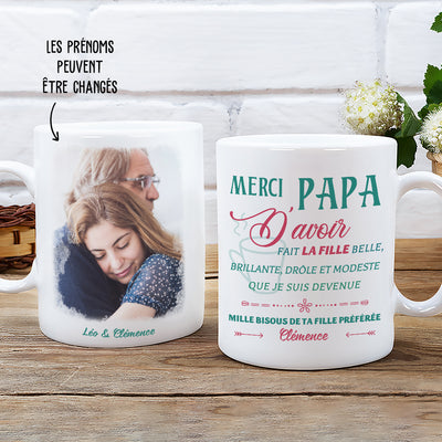Mug Personnalisé - Merci Papa/ Maman/ Pour Qui Je Suis Devenue