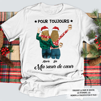T-shirt Unisex Personnalisé - Sœur De Cœur Version Hiver