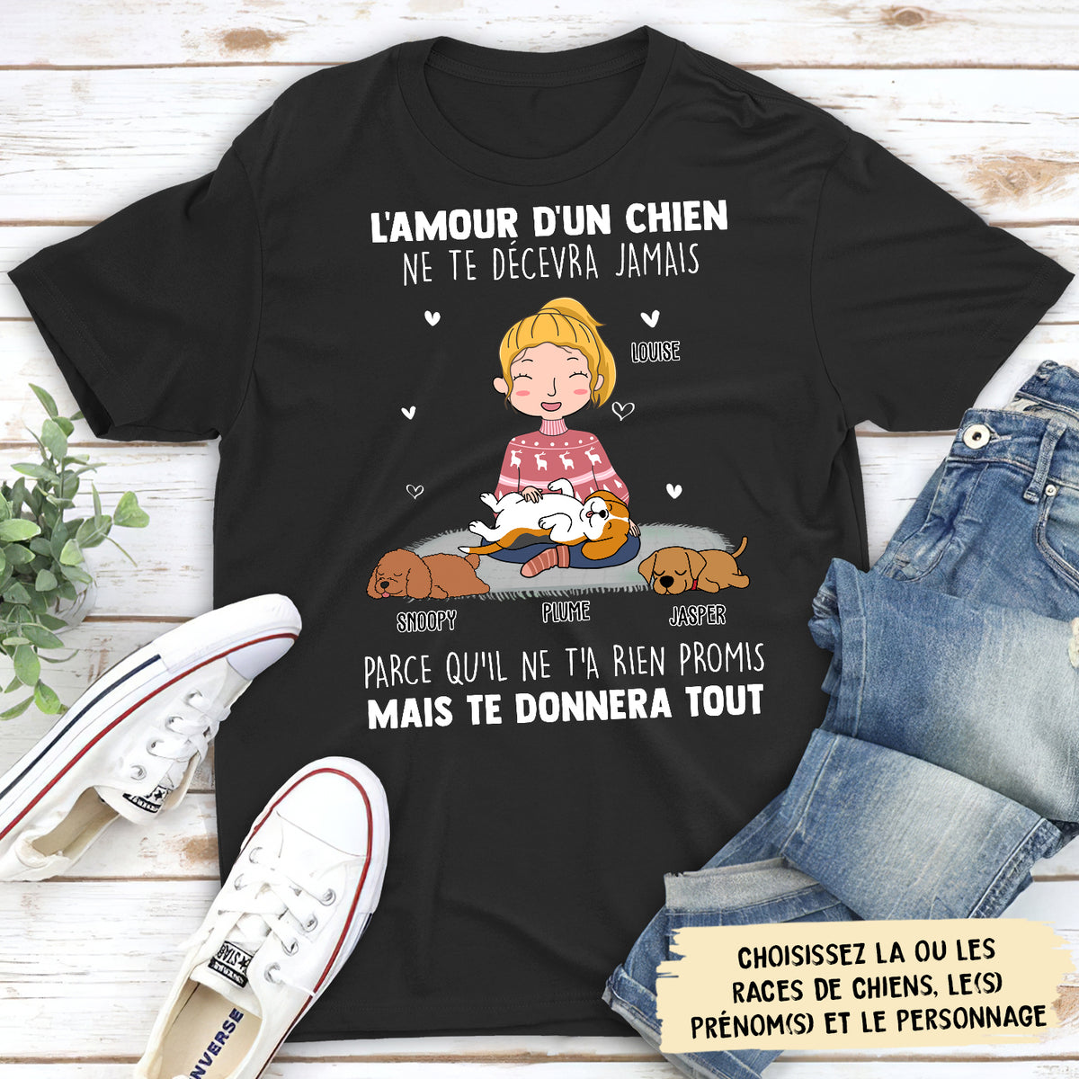 T-shirt Unisex Personnalisé - L‘Amour D’un Chien Ne Te Décevra Jamais