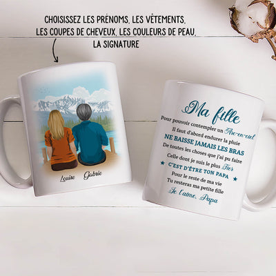 Mug Personnalisé - Papa Fille - Arc En Ciel