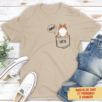 T-shirt Unisex Personnalisé - Chat Grincheux Dans Ma Poche