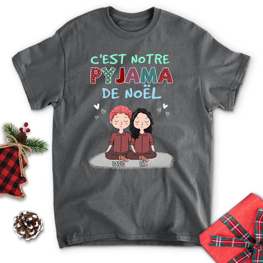 T-Shirt Personnalisé - C‘Est Notre Pyjama De Noël